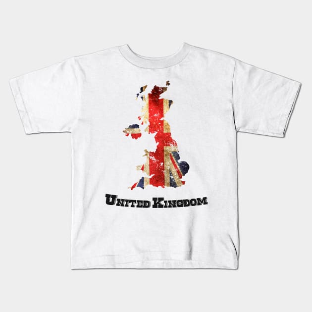 Vintage United Kingdom Flag Kids T-Shirt by ElevenGraphics